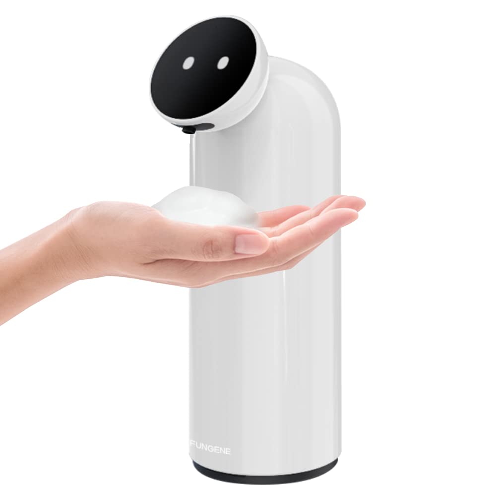 FUNGENE H3 9.8 oz. Interactive Touchless Rechargeable Automatic Foaming Soap Dispenser Adjustable Soap Dispensing Volume (Pearl White)