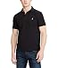 Polo Ralph Lauren Mens Custom Fit Mesh Polo Shirt (Black-Medium)