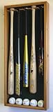 5 MLB Baseball Bat Display Case Cabinet Holder Wall Rack w/ UV Protection - Lockable