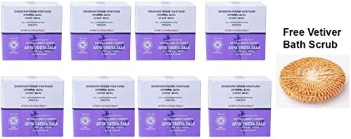 Pack of 8 - Kottakal Arya Vaidya Sala Dhanvantaram Kwatham - 100 Tablets + Vetiver Scrub