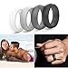 FreeWalker Silicone Rings for Men and Women,Spare Durable Rubber Wedding Band for Camping,Fishing,Gym,Swimming,Workout,Crossfit,Labor Work(4 Pack)