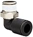 Legris 3109 62 22 Nylon & Nickel-Plated Brass Push-to-Connect Fitting, 90 Degree Elbow, 1/2