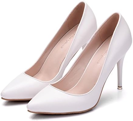 GGLwsh Ladies High Heels Pumps Shoes Thin Heels New Women's Formal Heel Pumps Shoes Heels 9cm (EU40/8.5 B(M) US, White)