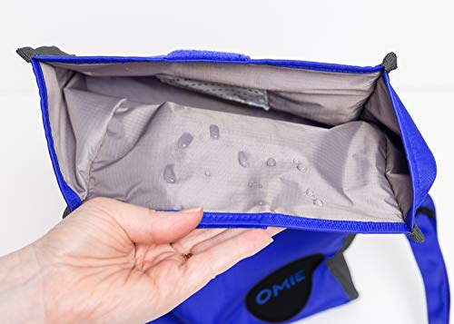 OmieBox Lunch Bag - Washable Velcro Rolltop Reusable Nylon Lunch Tote with Adjustable Strap - 14.5 x 9 Inches (Blue) - Thumbnail 2