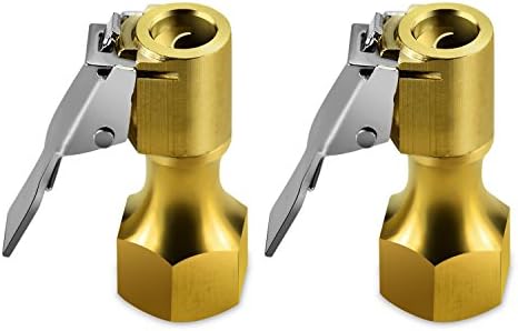 LOOYUAN2PCS Open Flow Straight Lock-On Air Chuck with Clip, for Tire Inflator