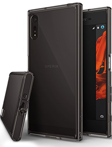 Xperia XZ / XZs Case, Ringke [FUSION] Streamlined Fit [Smoke Black][Attached Dust Cap] Ultimate Durable PC Back Flexible TPU Bumper Cover [Impact Resistant/Drop Protection] For Sony Xperia XZs / XZ