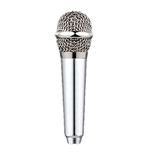 Lollipop Mini Condenser Microphone for IOS/Android/Windows Intelligent Devices(Smartphone, Notebook or Computer), with 3.5mm Mic Cable Silver