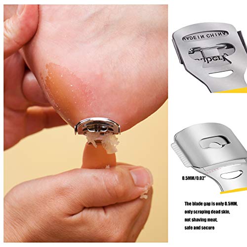 Happy Will 10 in 1 Professional Pedicure kit Foot Rasp Stainless Steel Foot File Callus Remover Kit for Women Men Home Travel Salon Foot Care Kit (Yellow)