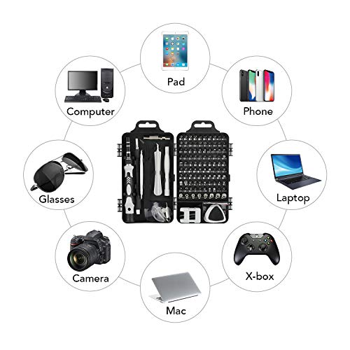 Precision Screwdriver Set, Apsung 122 in 1 Magnetic Screwdriver Bit Set, Multi-function Repair Tool Kit Compatible with iPhone, Computer, PC, Watch, Glasses, Electronics, Mini DIY Hand Work Tools