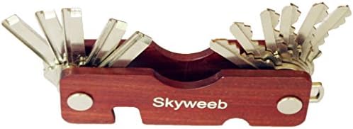 Skyweeb Wooden Compact Key Holder with S hook and Flash Light – Compact Key Organizer Wooden (2-12 Keys) (Style 2)