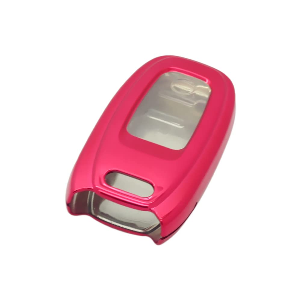 BROVACS Soft TPU Case Shell Cover Protector Holder Compatible with AUDI A4 A5 A6 A7 A8 Q5 S5 S6 S7 Smart Remote Key Fob 3 Button SV9850 Red