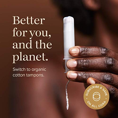 Cora Organic Cotton Unscented Tampons with BPAFree Plastic Compact