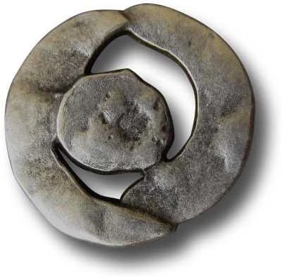 Knopfparadies Sewing Buttons - Set of 5 Extraordinary Metal Buttons, Vintage Design, Hammered / Handmade / Historic Look - Colour: Old Silver, Ø approx. 19x20mm