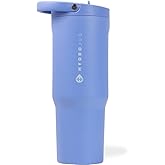 HydroJug Sport - Stainless Steel Tumbler with Straw, Vacuum Insulated, 32oz Leakproof Water Bottle, Ergonomic Design, Reusable, Dishwasher Safe, Rubber Base, Durable for Gym or Outdoors, Light Blue