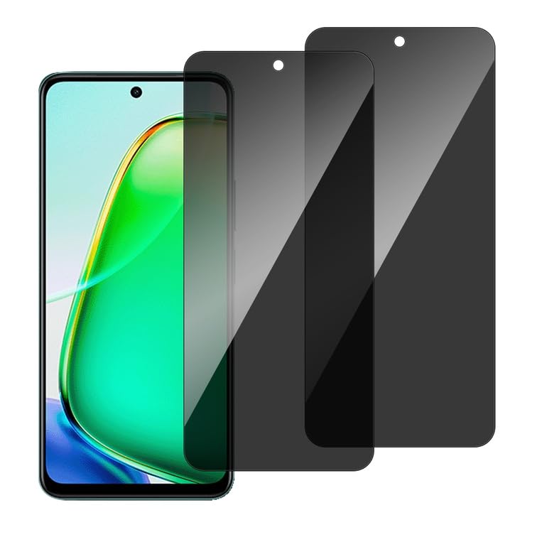 chejuza Phone Screen Protector, Privacy Anti Glare for Vivo Y28 4g (Not for 5g) [2 Pieces], 9H Hardness, Full Coverage Anti Spy Tempered Glass, HD