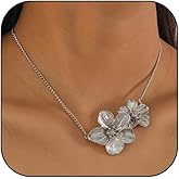 CXENSJH Gold Flower Necklace for Women Gold Big Flower Floral Choker Statement Necklace Summer Beach Boho Jewelry
