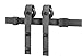 DIYHD 5ft Rustic Black Bent Straight Barn Wood Closet Interior Sliding Track Hardware, Single Door kit