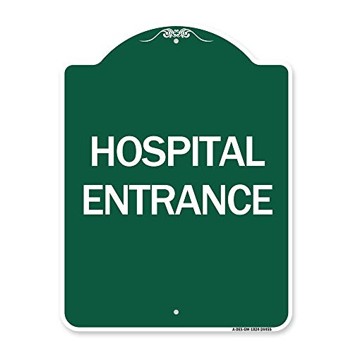 SignMission Designer Series Sign - Hospital Entrance | Green & White 18" X 24"…