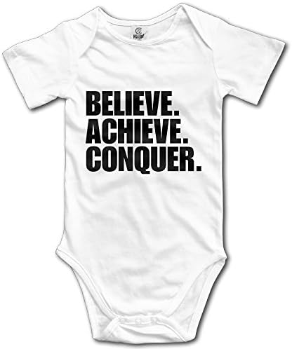 BELIEVE ACHIEVE CONQUER Bodysuit Baby Baby Onesie Baby Short-Sleeve Bodysuit