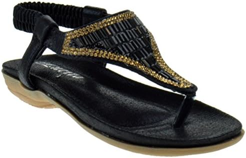 Lucita Crab 800KM Little Girls Gladiator Rhinestone Comfort Flat Sandals