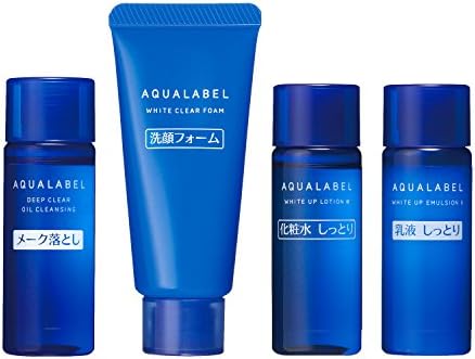 Aqua Label White Up Set N Deep Clear Oil Cleansing 0.7 fl oz (20 ml) + White Clear Foam 0.7 oz (20 g) + White Up Lotion (2) 0.6 fl oz (18 ml) [Quasi-Drug]