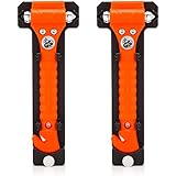 Lifehammer Brand Car Safety Hammer, the Original Emergency Escape and Rescue Tool with Seatbelt Cutter, Made in the Netherlands, Orange (2-Pack)