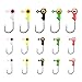 Magreel Fishing Lures Jig Heads with Sharp Fishing Hook,Lifelike Double Ball Eyes for Bass Trout Freshwater Saltwater,Packed in Plastic Clear Box