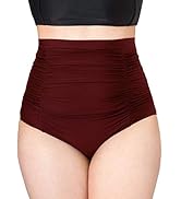 Shapermint Women Ruched High Waisted Bikini Bottom Swimsuit, Tummy Control Full Coverage Swimwear...