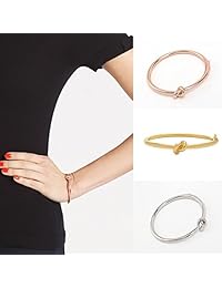 Oro Plata tono de oro rosa chapado en oro de 24 K Nudo de amor Sailer alla   Pulsera, metálico