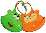 Waterproof Baby Bib Crumb Catcher Is Easy to Clean, Lightweight and Comfortable - Soft Silicone Bibs Keep Baby Happy and Tidy with Safe N' Friendly Neck Clasp - Buy Unique Designs by Noni Cuddles Now!