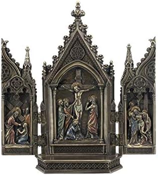 XoticBrands Calvary Triptych - Religious - Cold Cast Bronze Sculpture