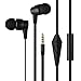 Francois et Mimi in-Ear 3.5mm Aux Hi-Fidelity Flat Cable Non-Tangle Headphones Earbuds IP610 Black