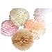 GUZON 15 Piece Mixed 10 Inch 12 Inch 14 Inch Tissue Paper Pom Poms Flower Wedding Party Baby Girl Room Nursery Decoration