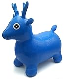 VIAHART Blue Deer Hopper, Pump Included, Inflatable Jumping Space Hopper Hopping Hoppity Hippity Hop Ride-on Bouncy Animal for Kids