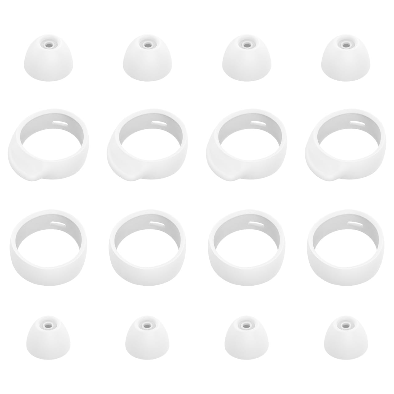 Hemobllo 16 Pcs Replacement Ear Tips, Ear Plugs for Noise Reduction, Soft Silicone Earbuds Eartips Compatible with Samsung Gala xy Buds/Buds+ (White)
