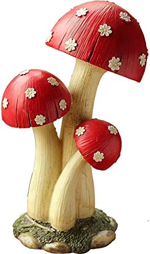 庭の置物 キノコの庭の像 庭の菌の彫刻 神秘的な