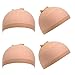 eBoot Nylon Wig Caps, 4 Pieces (Beige)