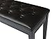 TMS Black Ebony Wood Leather Piano Bench Padded Double Duet Keyboard Seat Storage