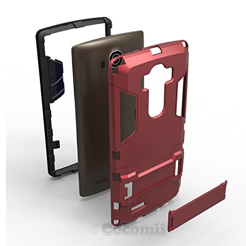 Cocomii Iron Man Armor LG G4 Case New [Heavy Duty] Premium Tactical Grip Kickstand Shockproof Hard Bumper Shell [Military Defender] Full Body Dual Layer Rugged Cover for LG G4 (I.Red) - Thumbnail 4