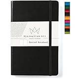 Minimalism Art | Classic Notebook Journal, Size: 5" X 8.3", A5, Black, Dotted Grid Page, 192 Pages, Hard Cover/Fine PU Leather, Inner Pocket, Quality Paper - 100gsm | Designed in San Francisco