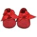 DZT1968® Baby Girl Soft Sole Bowknot Shoes Prewalker Sneakers (0~6 Months, Red)
