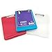 3 Pieces Plastic Storage Clipboard, 9.5 Inches by 13.5 Inches, Blue, Clear and Fuchsia,