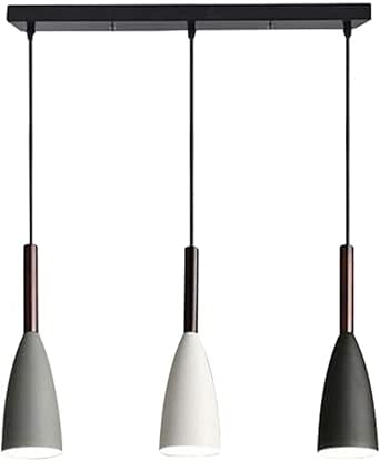 Lámpara colgante nórdica RUIBO Cable colgante ajustable para sala de estar Cocina Café 3 cabezas Lámpara de techo colgante minimalista Luz blanca E27