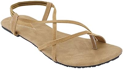 Soft Arts Women Faux Leather Fancy Flat Sandal (While Ordering Please Refer Image Size Chart in Images)