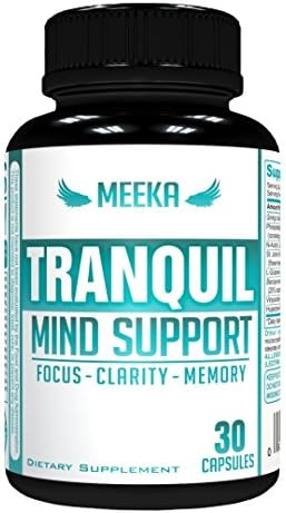 Meeka Nutrition Tranquil Natural Brain &amp; Mind Support for Focus, Clarity &amp; Memory - Mental Motivating Nootropic - All Natural Ingredients; DMAE, Ginkgo Biloba Leaf, St. John's Wort, &amp; More