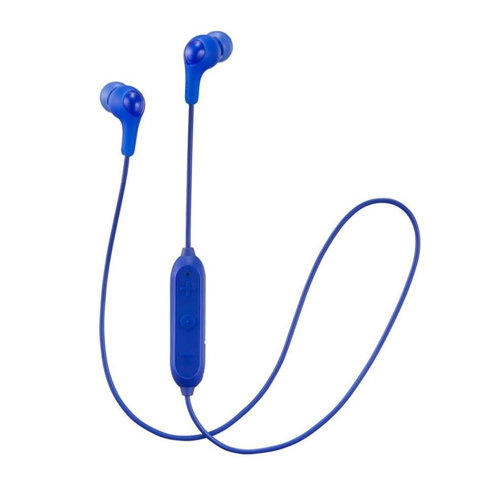 JVC Gumy Plus Wireless Bluetooth In Ear Headphones Earphones with Bass Boost, Comfortable Earbuds and Built In Mic and Remote for Call Handling, Blue