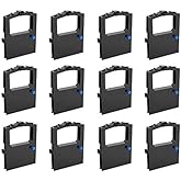 BIGGER Compatible Ribbon Replacement for Okidata 52102001 52104001 Printer Ribbons Used for Microline 320 321 Turbo Printers, Microline 100 Series, Dataproducts R6010, Fullmark N639BK, 12 Pack, Black