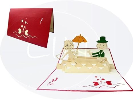 Lin Pop Up Biglietti Di Matrimonio Inviti Matrimonio 3d Copertura Valentin Biglietti Di Auguri Biglietti Di Auguri Matrimonio Coppia Di Sposi In Barca Amazon It Cancelleria E Prodotti Per Ufficio