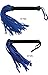 Premium Suede Flogger for Horse Training Crop Whip (18 Soft Suede Tails) (Blue) Suede Covered Handle with Wrist Strap
