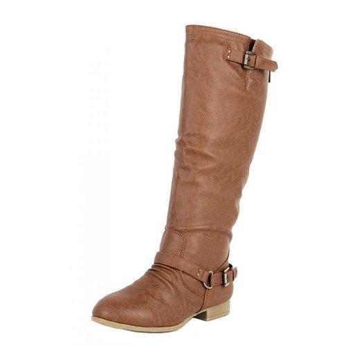 Top Moda Women's COCO 1 Knee High Riding Boot, Tan-1 (8.5 B(M) US)